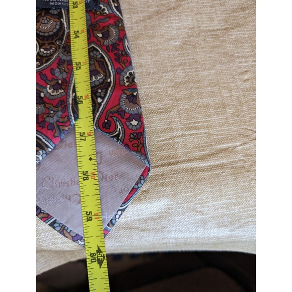 Vintage Christian Dior monsieur lot of 3 ties 2 silk 1 polyester made in USA - Picture 9 of 9
